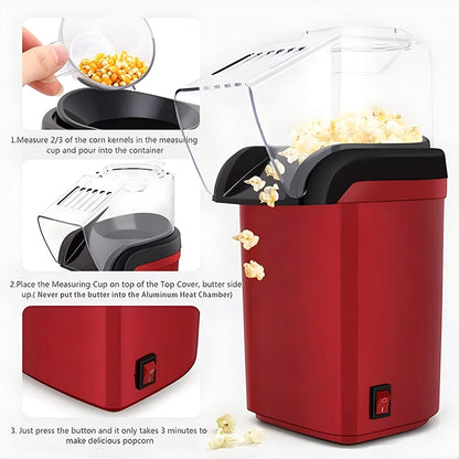 Electric Popcorn Maker Mini Portable 22V Fully Automatic Popcorn Making Home Kitchen Corn Processing and Cooking Machine