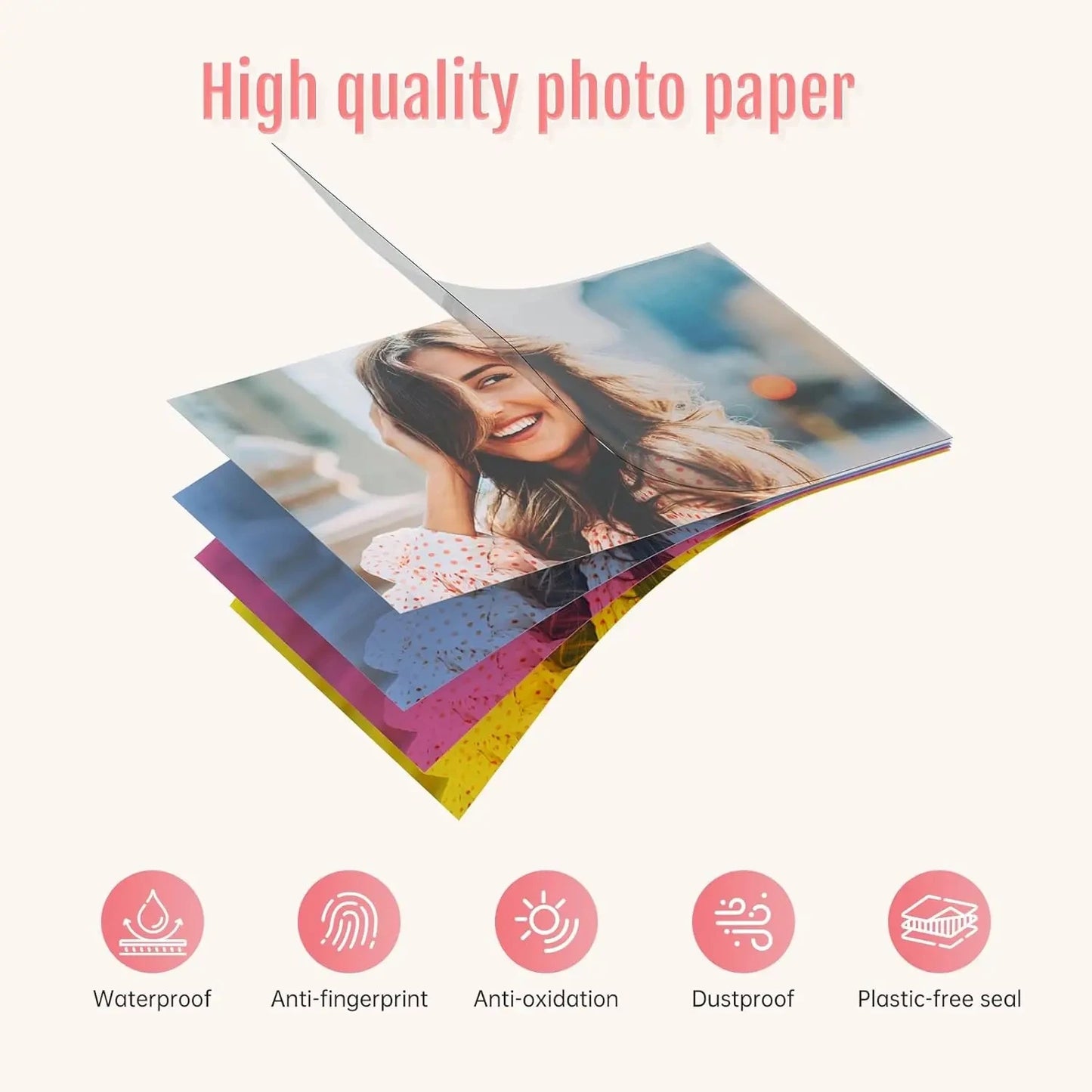 HPRT CP2100 Mini Photo Printer Portable Mini Color HD, Bluetooth Wireless Connection, Travel photo printer,permanent retention